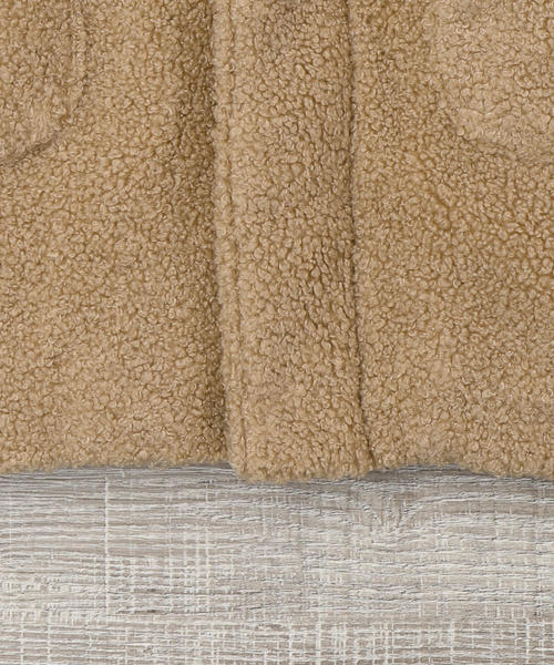 coen(コーエン)の「【coen キッズ / ジュニア】中綿プードルボアコート(ボアジャケット)(ノーカラージャケット・キッズ・ベージュ/ネイビー・110/130/150)」の12枚目の写真