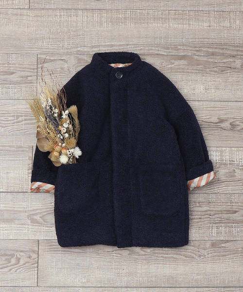 coen(コーエン)の「【coen キッズ / ジュニア】中綿プードルボアコート(ボアジャケット)(ノーカラージャケット・キッズ・ベージュ/ネイビー・110/130/150)」の17枚目の写真