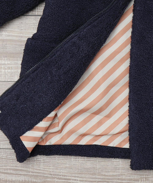 coen(コーエン)の「【coen キッズ / ジュニア】中綿プードルボアコート(ボアジャケット)(ノーカラージャケット・キッズ・ベージュ/ネイビー・110/130/150)」の19枚目の写真