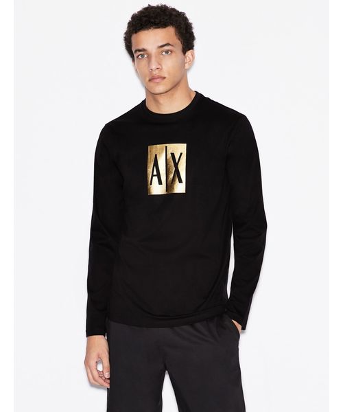 ARMANI EXCHANGE(アルマーニエクスチェンジ)の「【A|Xアルマーニ エクスチェンジ】スクエアA|Xロゴ 長袖クルーネックTシャツ/REGULAR(Tシャツ/カットソー・メンズ・ネイビー/ブラック・LARGE/X-LARGE/X-SMALL/SMALL/MEDIUM)」の1枚目の写真