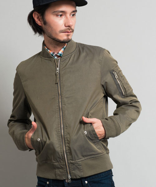 green label relaxing(グリーンレーベルリラクシング)の「△△MILI/GABA MA-1/TYPE ブルゾン ◆(ブルゾン・メンズ・オリーブ/ネイビー・LARGE/SMALL/MEDIUM)」の2枚目の写真