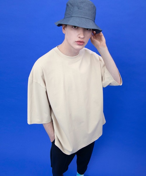 EMMA CLOTHES（エマクローズ）の「ヘビーウェイトCOTTONビッグシルエットカットソー（Tシャツ/カットソー・メンズ・ベージュ/ホワイト/ブラック・マルチサイズ）」の3枚目の写真