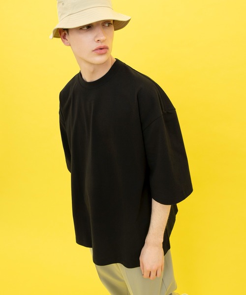 EMMA CLOTHES（エマクローズ）の「ヘビーウェイトCOTTONビッグシルエットカットソー（Tシャツ/カットソー・メンズ・ベージュ/ホワイト/ブラック・マルチサイズ）」の2枚目の写真