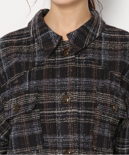 Heather（ヘザー）の「ツイードチェックロングシャツ_868753（シャツ/ブラウス・レディース・ホワイト系その他/ベージュ系その他/ブルー系その他・FREE）」の16枚目の写真