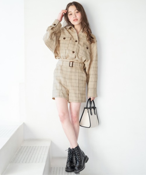 Heather（ヘザー）の「ツイードチェックロングシャツ_868753（シャツ/ブラウス・レディース・ホワイト系その他/ベージュ系その他/ブルー系その他・FREE）」の12枚目の写真