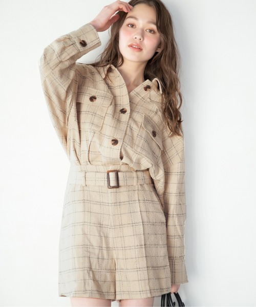 Heather（ヘザー）の「ツイードチェックロングシャツ_868753（シャツ/ブラウス・レディース・ホワイト系その他/ベージュ系その他/ブルー系その他・FREE）」の19枚目の写真