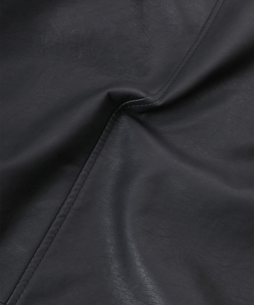 fifth(フィフス)の「ノーカラーフェイクレザージャケット(ライダースジャケット・レディース・ベージュ/ブラック・MEDIUM)」の17枚目の写真