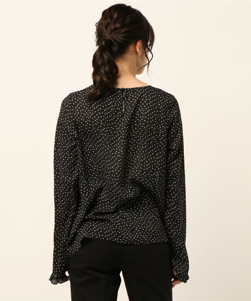 KOBE LETTUCE（コウベレタス）の「ベルスリーブ手描きドットブラウス（シャツ/ブラウス・レディース・ブラック/ネイビー/オフホワイト・FREE）」の5枚目の写真