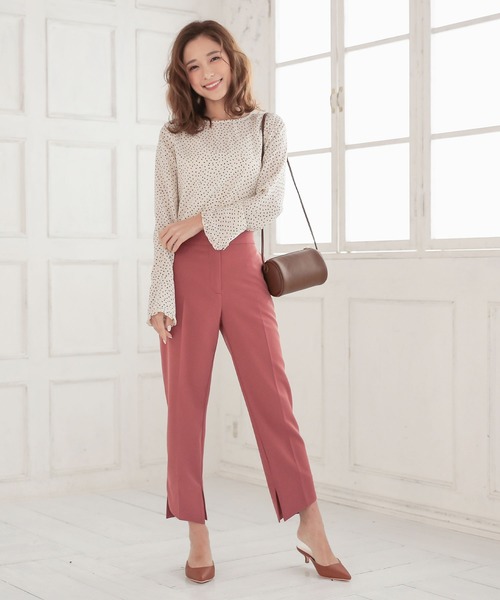 KOBE LETTUCE（コウベレタス）の「ベルスリーブ手描きドットブラウス（シャツ/ブラウス・レディース・ブラック/ネイビー/オフホワイト・FREE）」の10枚目の写真