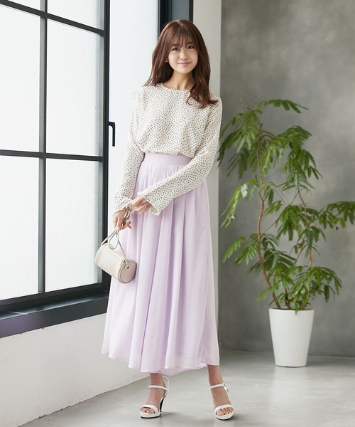 KOBE LETTUCE（コウベレタス）の「ベルスリーブ手描きドットブラウス（シャツ/ブラウス・レディース・ブラック/ネイビー/オフホワイト・FREE）」の12枚目の写真