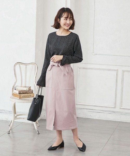 KOBE LETTUCE（コウベレタス）の「ベルスリーブ手描きドットブラウス（シャツ/ブラウス・レディース・ブラック/ネイビー/オフホワイト・FREE）」の13枚目の写真