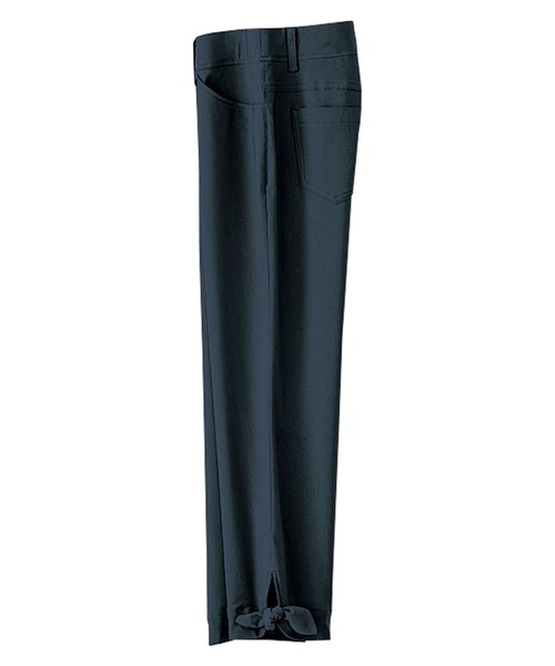 BELLUNA PLUS(ベルーナ)の「ストレッチ裾リボンクロップドパンツ股下48cm(その他パンツ・レディース・ブラック/ネイビー/オフホワイト/カーキ/その他/ストライプ/グレイッシュベージュ/ブルー系その他/グレー系その他・SMALL/MEDIUM/LARGE/X-LARGE)」の6枚目の写真