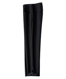 ストレッチ裾リボンクロップドパンツ股下48cm