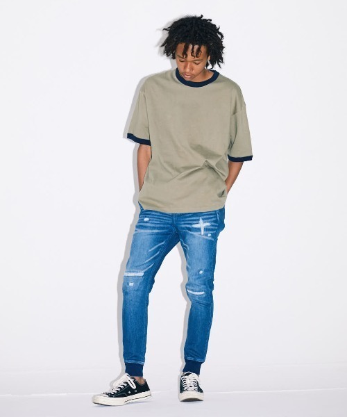 DEAR LAUREL(ディアローレル)の「ディアローレル ビックシルエット 半袖 Tシャツ D20S2102(Tシャツ/カットソー・メンズ・チャコールグレー/カーキブラウン/ダークカーキ・M/L)」の5枚目の写真