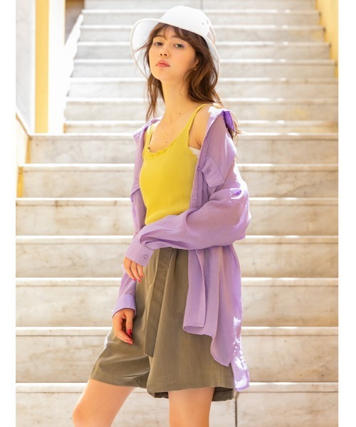fifth(フィフス)の「ダブルポケットカラーシアーシャツ(シャツ/ブラウス・レディース・パープル/オレンジ・MEDIUM)」の11枚目の写真