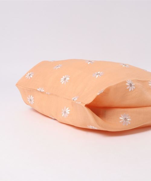 natural couture（ナチュラルクチュール）の「マーガレット刺繍エコバッグ（エコバッグ/サブバッグ・レディース・グレイッシュベージュ/サックスブルー/オレンジ/アイボリー/ブラック/ピンク/レンガ・FREE）」の15枚目の写真