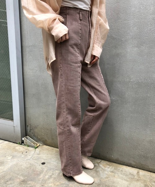 one after another NICE CLAUP(ワンアフターアナザーナイスクラップ)の「硫化デニムパンツ(デニムパンツ・レディース・モカ/ベージュ/インディゴブルー/ブルーグレー・SMALL/MEDIUM)」の2枚目の写真