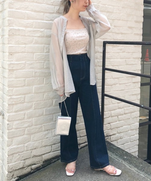 one after another NICE CLAUP(ワンアフターアナザーナイスクラップ)の「硫化デニムパンツ(デニムパンツ・レディース・モカ/ベージュ/インディゴブルー/ブルーグレー・SMALL/MEDIUM)」の6枚目の写真