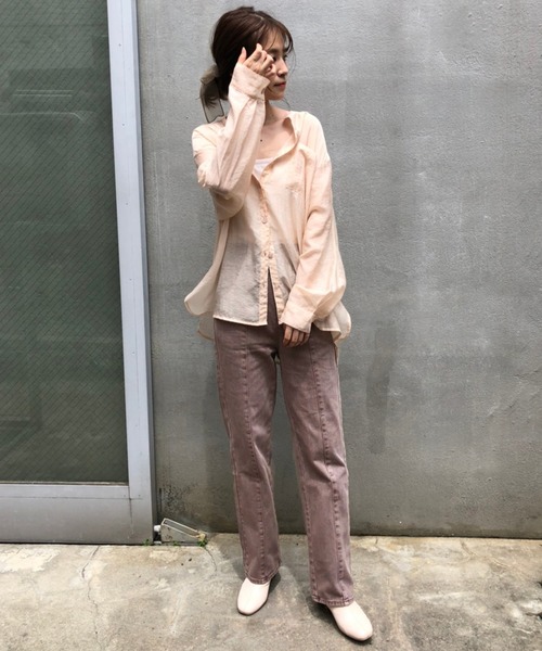one after another NICE CLAUP(ワンアフターアナザーナイスクラップ)の「硫化デニムパンツ(デニムパンツ・レディース・モカ/ベージュ/インディゴブルー/ブルーグレー・SMALL/MEDIUM)」の17枚目の写真