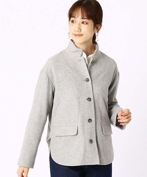 COMME CA ISM(コムサイズム)の「ショートコート(ブルゾン・レディース・ライトグレー/チャコール・LARGE/MEDIUM)」の6枚目の写真