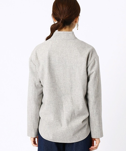 COMME CA ISM(コムサイズム)の「ショートコート(ブルゾン・レディース・ライトグレー/チャコール・LARGE/MEDIUM)」の9枚目の写真