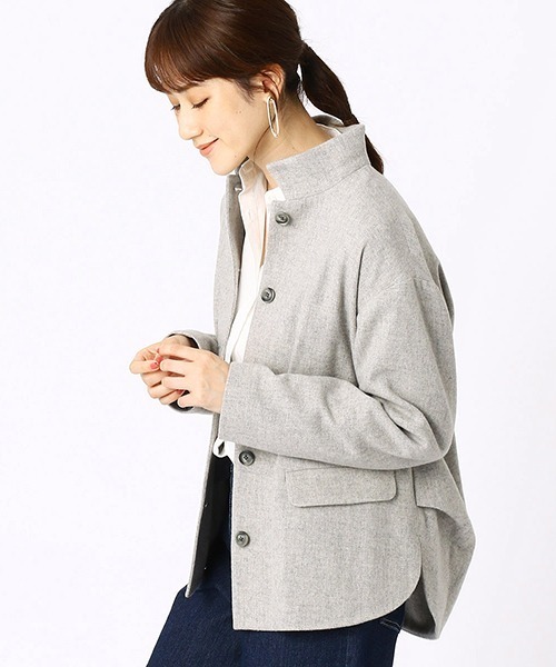 COMME CA ISM(コムサイズム)の「ショートコート(ブルゾン・レディース・ライトグレー/チャコール・LARGE/MEDIUM)」の22枚目の写真
