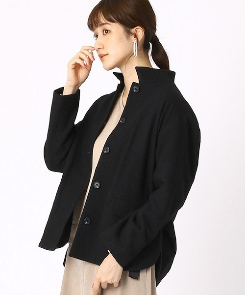 COMME CA ISM(コムサイズム)の「ショートコート(ブルゾン・レディース・ライトグレー/チャコール・LARGE/MEDIUM)」の21枚目の写真