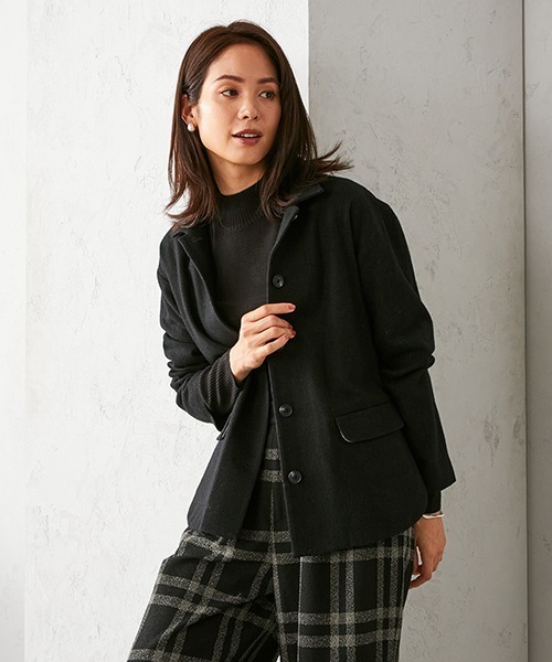 COMME CA ISM(コムサイズム)の「ショートコート(ブルゾン・レディース・ライトグレー/チャコール・LARGE/MEDIUM)」の20枚目の写真