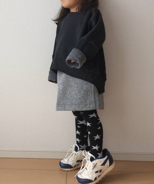 Gramicci（グラミチ）の「【63】【GRAMICCI】KIDS BONDING KNIT FLEECE MOUNTAIN SKIRT（スカート・キッズ・ブラック/ヘザーグレー/ヘザーチャコール/ダークブラウン・100/110/120/130）」の5枚目の写真