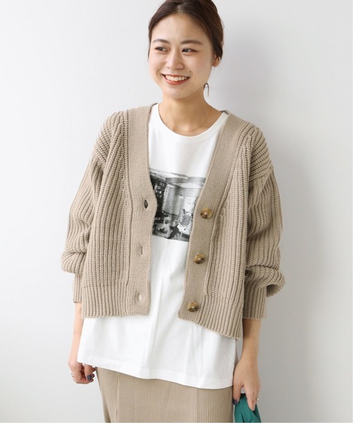 JOURNAL STANDARD relume（ジャーナルスタンダード　レリューム）の「バルキーWコードVネックショートカーディガン◆（カーディガン/ボレロ・レディース・ベージュ/ブラウン/ブルー・FREE）」の16枚目の写真