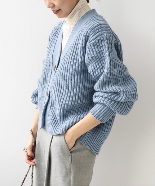 JOURNAL STANDARD relume（ジャーナルスタンダード　レリューム）の「バルキーWコードVネックショートカーディガン◆（カーディガン/ボレロ・レディース・ベージュ/ブラウン/ブルー・FREE）」の17枚目の写真