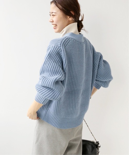 JOURNAL STANDARD relume（ジャーナルスタンダード　レリューム）の「バルキーWコードVネックショートカーディガン◆（カーディガン/ボレロ・レディース・ベージュ/ブラウン/ブルー・FREE）」の14枚目の写真