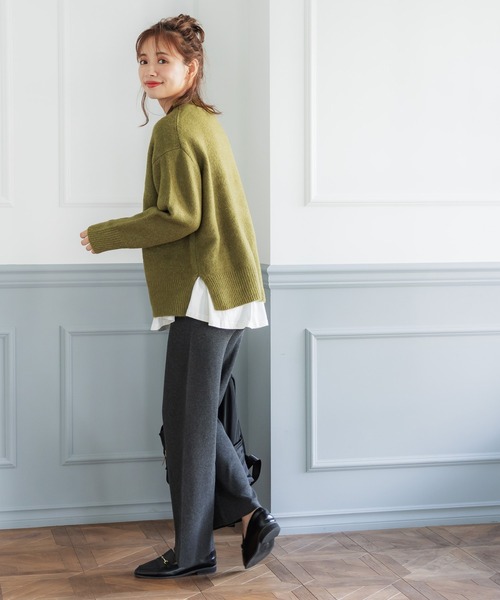 coca（coca）（コカ）の「＼新色追加／ふあふあヤク風 ボトルネックニットトップス（ニット/セーター・レディース・ベージュ/ブルー/アイボリー/グリーン/ライトグレー/チャコールグレー/ブラウン/マスタード/ブラック/カーキ/ライトブルー/ピンク/ダークベージュ/ライトグリーン/チャコール/ライトピンク・ONE SIZE/M/L/S）」の19枚目の写真