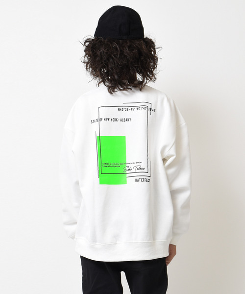 RAT EFFECT（ラットエフェクト）の「【裏起毛】ネオンプリントスーパービッグトレーナー（スウェット・キッズ・チャコールグレー/ライトグレー/ブラック/ベージュ/オフホワイト/カーキ/杢グレー・120/130/140/150/160/170）」の2枚目の写真