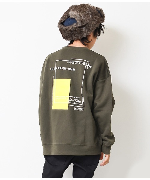 RAT EFFECT（ラットエフェクト）の「【裏起毛】ネオンプリントスーパービッグトレーナー（スウェット・キッズ・チャコールグレー/ライトグレー/ブラック/ベージュ/オフホワイト/カーキ/杢グレー・120/130/140/150/160/170）」の7枚目の写真