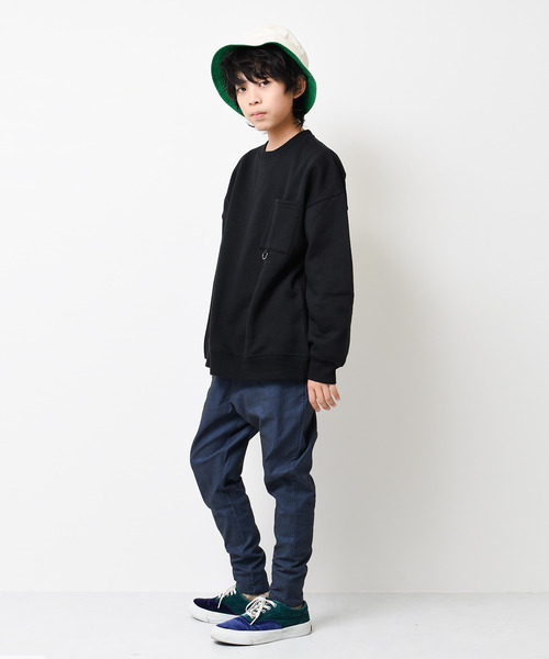 RAT EFFECT（ラットエフェクト）の「【裏起毛】ネオンプリントスーパービッグトレーナー（スウェット・キッズ・チャコールグレー/ライトグレー/ブラック/ベージュ/オフホワイト/カーキ/杢グレー・120/130/140/150/160/170）」の10枚目の写真