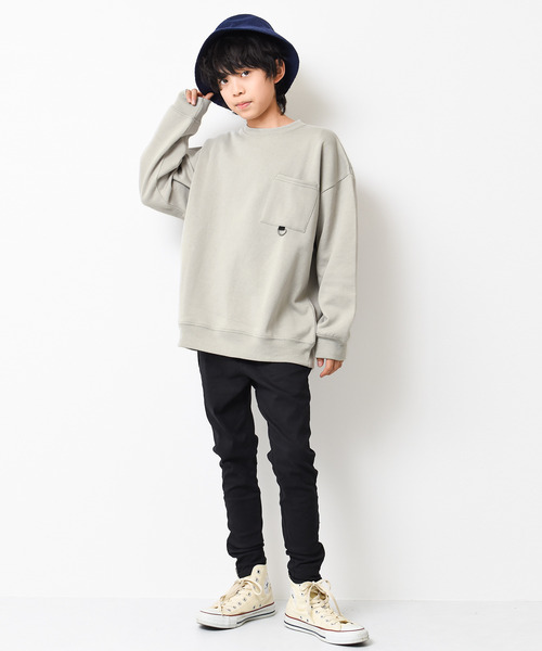 RAT EFFECT（ラットエフェクト）の「【裏起毛】ネオンプリントスーパービッグトレーナー（スウェット・キッズ・チャコールグレー/ライトグレー/ブラック/ベージュ/オフホワイト/カーキ/杢グレー・120/130/140/150/160/170）」の14枚目の写真