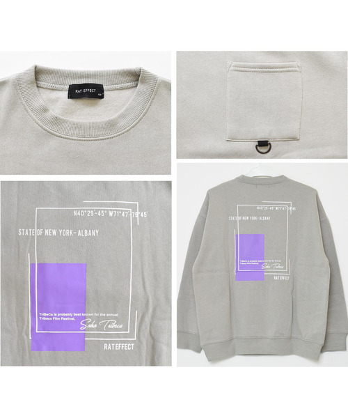 RAT EFFECT（ラットエフェクト）の「【裏起毛】ネオンプリントスーパービッグトレーナー（スウェット・キッズ・チャコールグレー/ライトグレー/ブラック/ベージュ/オフホワイト/カーキ/杢グレー・120/130/140/150/160/170）」の20枚目の写真