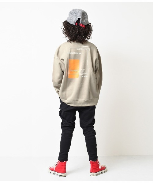 RAT EFFECT（ラットエフェクト）の「【裏起毛】ネオンプリントスーパービッグトレーナー（スウェット・キッズ・チャコールグレー/ライトグレー/ブラック/ベージュ/オフホワイト/カーキ/杢グレー・120/130/140/150/160/170）」の22枚目の写真