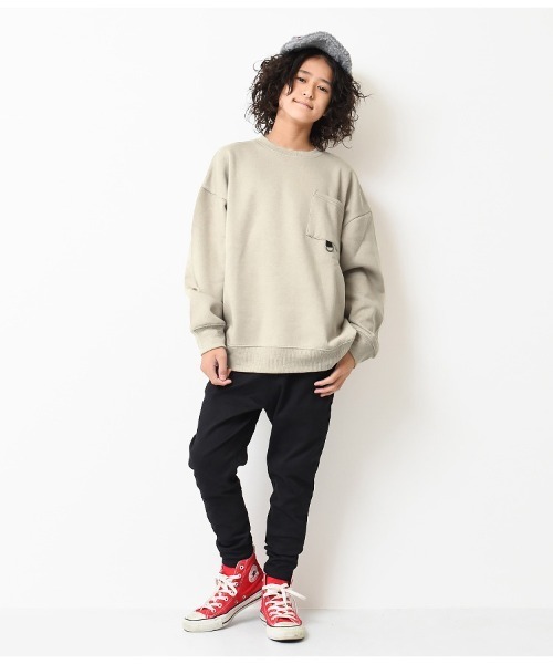 RAT EFFECT（ラットエフェクト）の「【裏起毛】ネオンプリントスーパービッグトレーナー（スウェット・キッズ・チャコールグレー/ライトグレー/ブラック/ベージュ/オフホワイト/カーキ/杢グレー・120/130/140/150/160/170）」の21枚目の写真