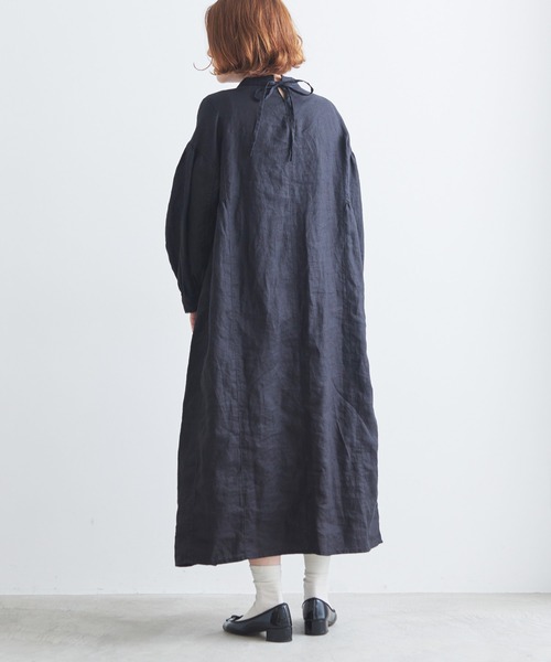 bulle de savon ビュルデサボン　リネン　ロングシャツワンピース セール】○oxford basic shirt ワンピース（シャツワンピース