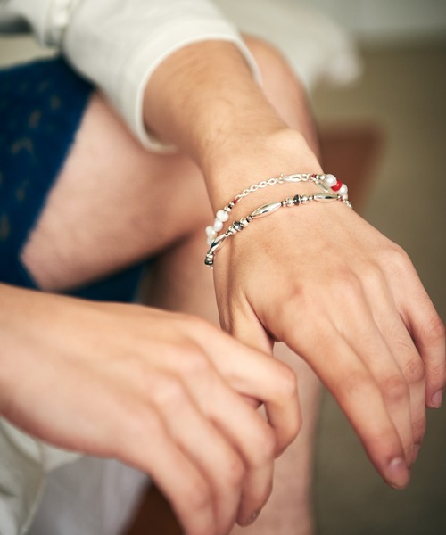 glamb（グラム）の「Silver beads bracelet / シルバービーズブレスレット（ブレスレット・メンズ・シルバー・FREE）」の2枚目の写真