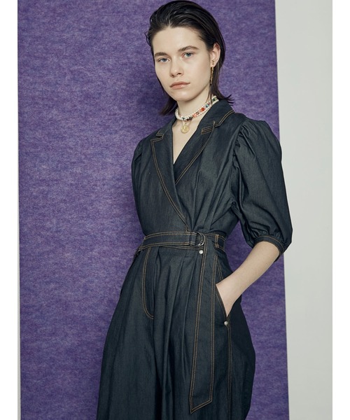 PAMEO POSE オールインワン S インディゴ つなぎ オーバーオール