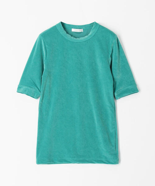 TOMORROWLAND (トゥモローランド)の「トリアセテートポリエステルベロア ハーフスリーブプルオーバー(Tシャツ/カットソー・レディース・ライトブルー/ネイビー/ライトグリーン/キャメル/ライトベージュ/シャーベット/ホワイト/ミント・S)」の1枚目の写真