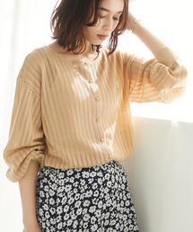 <ウォッシャブル・抗菌防臭>透かし編みカーディガン＊