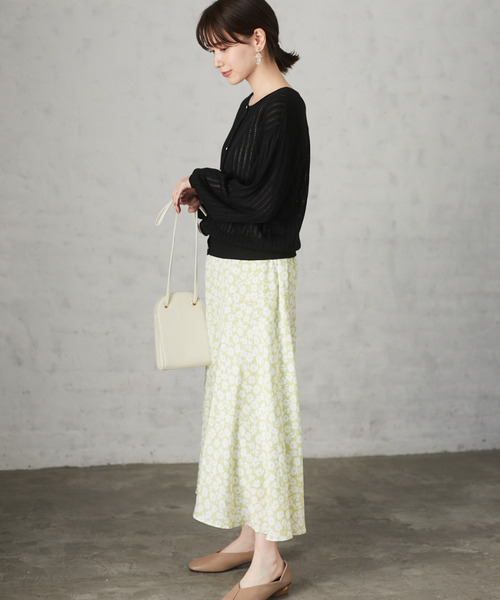 Green　Parks（グリーンパークス）の「<ウォッシャブル・抗菌防臭>透かし編みカーディガン＊（カーディガン/ボレロ・レディース・ブラック/ベージュ/グレー・FREE）」の21枚目の写真