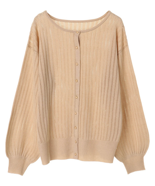 Green　Parks（グリーンパークス）の「<ウォッシャブル・抗菌防臭>透かし編みカーディガン＊（カーディガン/ボレロ・レディース・ブラック/ベージュ/グレー・FREE）」の22枚目の写真