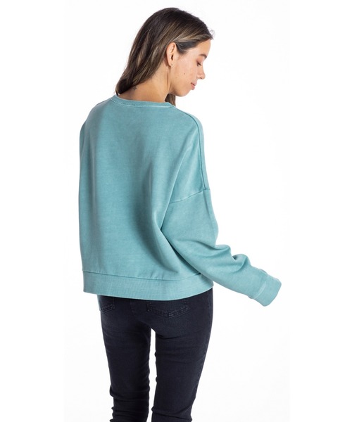 ROXY（ロキシー）の「SUN OVER/ロキシー スウェット トレーナー クロップド ドロップショルダー（スウェット・レディース・ブラウン/ホワイト/グリーン/パープル・SMALL/MEDIUM/LARGE）」の5枚目の写真