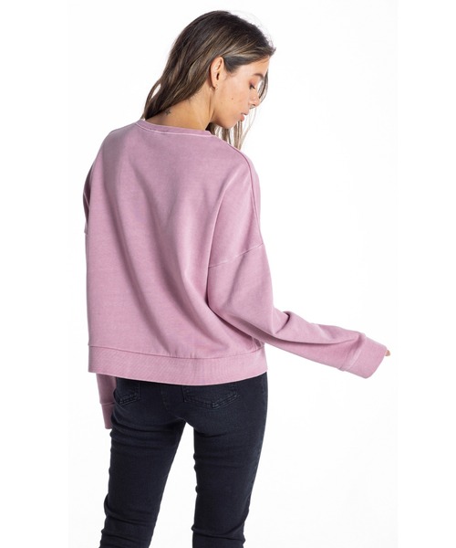 ROXY（ロキシー）の「SUN OVER/ロキシー スウェット トレーナー クロップド ドロップショルダー（スウェット・レディース・ブラウン/ホワイト/グリーン/パープル・SMALL/MEDIUM/LARGE）」の7枚目の写真