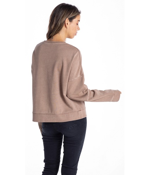 ROXY（ロキシー）の「SUN OVER/ロキシー スウェット トレーナー クロップド ドロップショルダー（スウェット・レディース・ブラウン/ホワイト/グリーン/パープル・SMALL/MEDIUM/LARGE）」の12枚目の写真